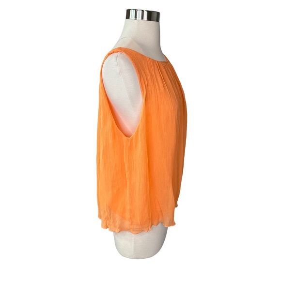 Alice + Olivia Blouse Womens Tank Top Blouse Chiffon Lined Orange Medium - Picture 3 of 7